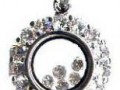 Sterling Silver Circle with Cubic Zirconia Diamonds