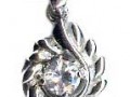 Sterling Silver Pear Shaped Pendant with Cubic Zirconia Diamonds