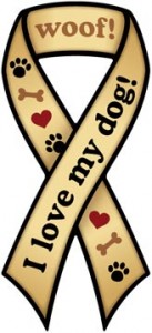 I Love My Dog Ribbon Magnet